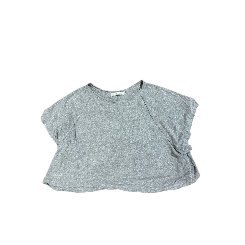 We The Free Weekend Linen Blend Tee In Gray Sz S - Picture 6 of 8